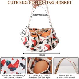 Cutecrop 2 Pcs Egg Collecting Apron with 15 Pocket Gathering Basket with 7 Pouch for Chicken Duck Goose Eggs Easter Supplies(Classic Style)