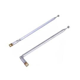 AM FM Radio Universal Antenna,64cm 25" Length 4-Sections Stainless Steel Radio Antenna for AM FM Radio Receiver TV and More 2pcs Silver.