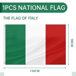 NJCXOLA 1 x Italy flag, 90 x 150 cm, Italian flag, Italian decoration, Italian decoration, Eurovision, Olympic party, home, garden, bar decoration