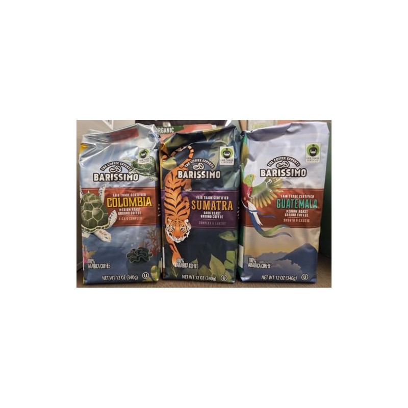 Barissimo 3 Combo 100% ARABICA Ground Coffees: Sumatra, Guatemala and