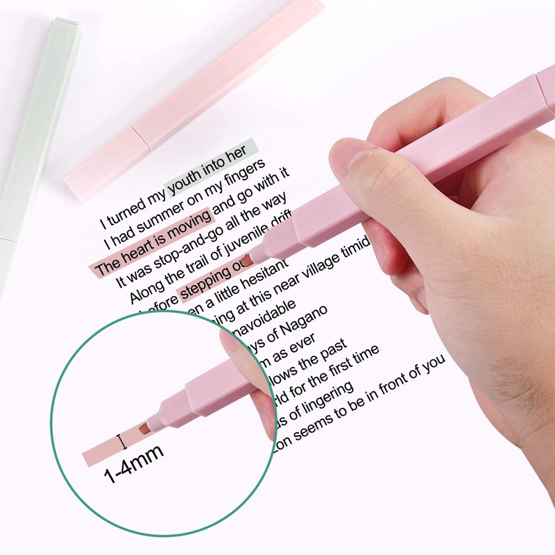 Fousenuk Pack of 12 Highlighters, Pastel Highlighters, 12 Colours, Marker