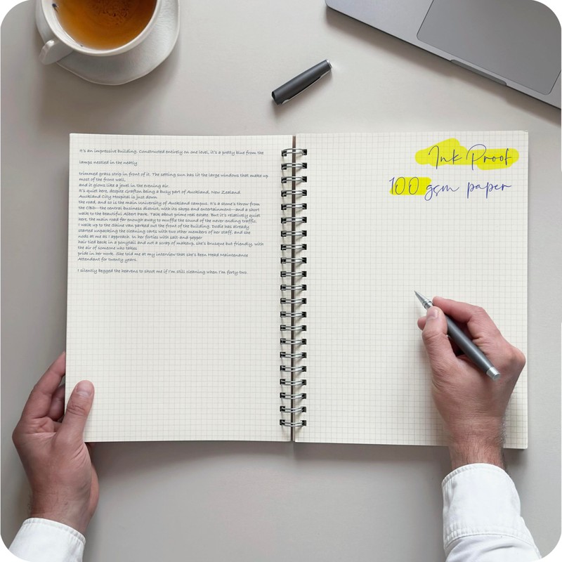 le vent 2 pack Grid Paper Large Spiral Notebook 8.5