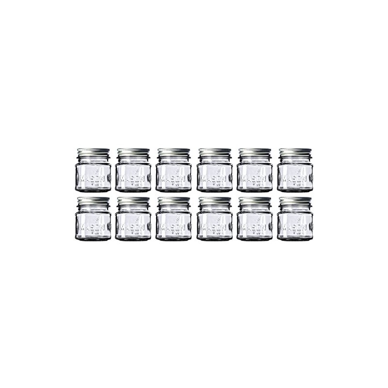 8 oz Mason Jars with 1 piece lids (12-Count) Food-Grade
