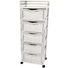 Red Lantern 46" Natural Fiber Chest Wheels-White Unit, 5 Drawer