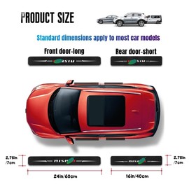 4PCS car Door sill Protector Stickers Compatible with nismo Leather Carbon Fiber Texture car Door sill Cover Accessories