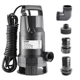 WASSERMANN 1/2HP Water Pump,3500GPH Submersible Thermoplastic Utility Pump with 10 FT Power Cord,Electric Portable Transfer Clean/Dirty Sump Pump for Swimming Pool Tubs Garden Ponds Draining