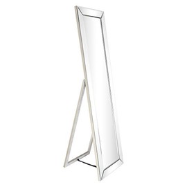 Empire Art Direct Moderno Cheval, Solid Wood Frame with 1"-Beveled Center Floor & Full Length Modern Mirror for Bathroom,Bedroom,Living Room,Ready to Stand on the Floor, 18" x 64", Clear