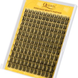 QUEWEL Cluster-Lashes natürlich Wimpern-Extensions D Curl 10-18mm, Lash-Extension einfach zu verwenden, einzelne-Wimpern für Augen Make-up zu Hause(QU41-MIX10-18mm-B)