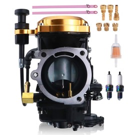 YJGZSVK CV40 Carburetor Replacement for Harley Davidson Sportster 1200 XLH1200 Sportster 883 XL883 1998-2016 / Softail 1988-2017 / Dyna FXR FXD 1988-2016 / Touring 1988-2016 (Carburetor(Golden Top))