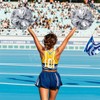 Hooshing 4PCS Silver Pom Poms Cheerleading with Handle Cheer Pom
