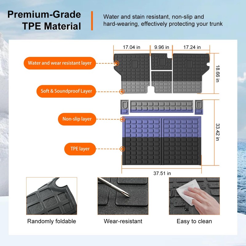 powoq Cargo Mat Compatible with 2010-2024 Toyota 4Runner Trunk Mat