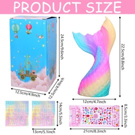 Money Box Girls, Mermaid Money Box Children's Piggy Bank with DIY Stickers Money Box Girls Reusable Saving Box for Helps Adults Children Habit Saving