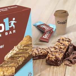Grab1 Protein Bars, Peanut Butter and Oat Protein Bar (2 Pack - 10 Bars) | Delicious and Nutritious | Low Calorie | Perfect for Meal Replacement & Snacking | Certified Kosher