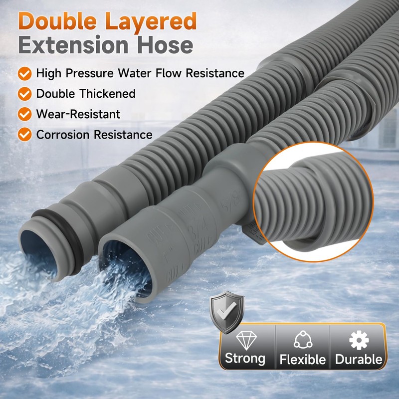 AIYOYOLIFE 79.9 in Dishwasher Drain Hose Extension with 2 Clamps