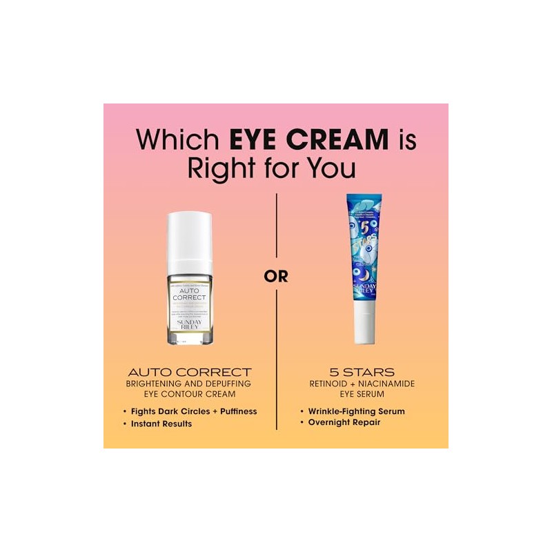 Sunday Riley Auto Correct Brightening and Depuffing Eye Contour Cream,