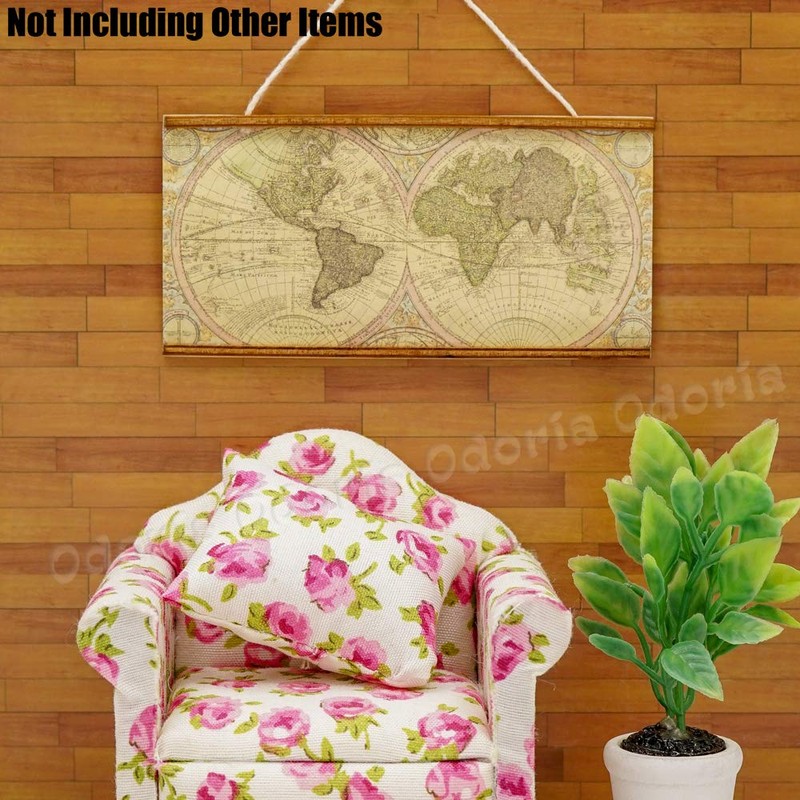 Odoria 1/12 Miniature World Map Dollhouse Decoration Accessories