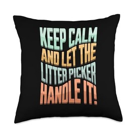 litter waste trash cleaning clean littering Litter Picking Throw Pillow