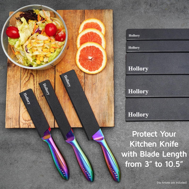 Hollory Kitchen Knife Guards Set, Universal Blade Covers, Abs Plastic