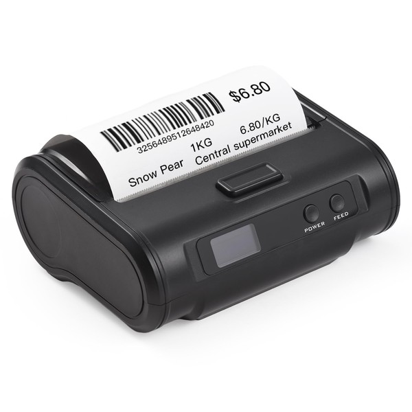 HXBER Receipt Printer, Wireless Thermal Receipt Printer 4-inch 110mm Portable
