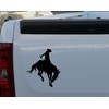 Rodeo Cowboy Riding Bucking Bronco Horse Black Vinyl Decal Sticker