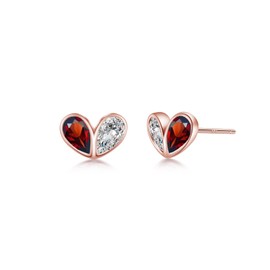 Free bird Women's First Earrings, Popular, Birthstone Earrings, Metal Allergies, 925 Silver, Heart Earrings, 18K Gold, Birthday Gift, For Women, Dating, Everyday Use, Valentine's Day, School Entrance