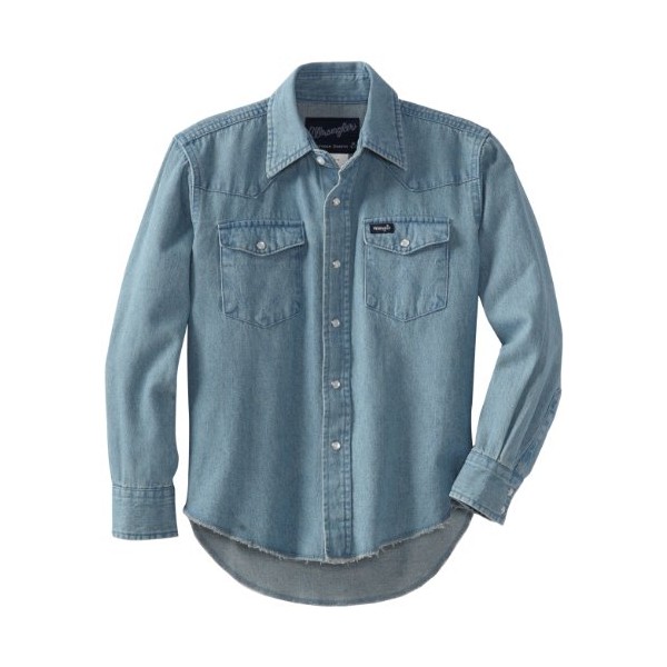Wrangler boys Long Sleeve Western Solid Snap button down shirts,