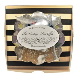 Thé Héritage de Lyon, Gift Box of 12 Deluxe French "Tour Eiffel" (Eiffel Tower) Tea Sachets, Imported