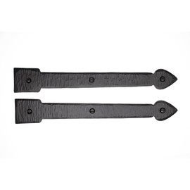 2 Pack 9 Inch Black Faux Strap Hinges - Decorative Dummy Faux Doors Hinge – Rustic Iron Hinges for Farmhouse Shutter, Carriage Door, Barn Door, Castle Door, and Gates – The Colonial Series