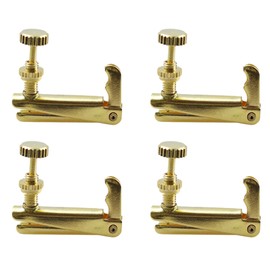 AUXBC 4Pcs Violin Fine Tuners for 4/4-3/4 Violins, Gold Metal String Adjusters, Easy Tune String Spinner