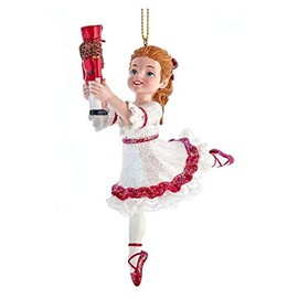 Kurt Adler E0422C Nutcracker Suite Children's Clara with Nutcracker Hanging Ornament, Multi-Color