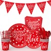 Galentines Day Party Decorations,Happy Galentines Day Plates and Cups Napkins