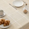 ZeeMart Boho Grid Table Cloth with Tassels (Light Tan, 52"