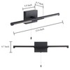 Litaddscen 24 Inch Black LED Bar Bathroom Vanity Light,360° Rotatable