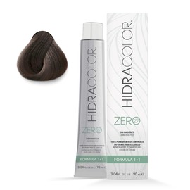 HIDRACOLOR - Tinte Permanente para Cabello Zero Color 4 Castaño 90 ml, sin Amoniáco, Cubre Canas, con Miel y Aloe Vera, Gran Duración y Humectación, Coloración Cabello, Aporta Sedosidad y Brillo