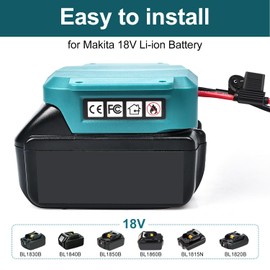 QSDXNYDC for Power Wheel Battery Adapter for Makita 18V LXT Battery with Fuse&Switch 14 AWG Connector for BL1850B,BL1860B,BL1830B,BL1840B,BL1820B for DIY Rc Car Toys, Robotics and Rc Truck