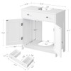 TEENFON Pedestal Sink Storage Cabinet with 2 Doors and Drawer,