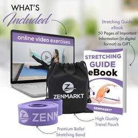 Zenmarkt Ballet Stretch Bands for Flexibility and Strength - Stretch Bands Ideal to Have as Dance Equipment in Every Competition - Suitable for Gymnas