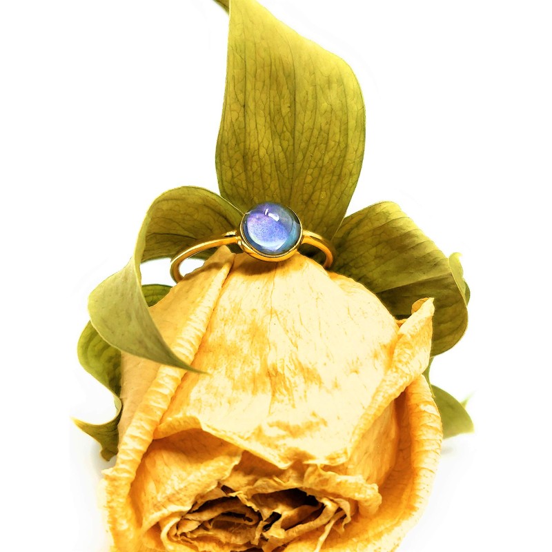 Ello Elli Minimalist Style Stainless Steel Mood Ring (Gold, 6)