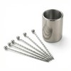 KGCGJVB 6Pcs Metal Cocktail Picks and Holder Reusable Stainless Steel