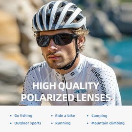 XVXV Polarized Sports Sunglasses for Men - UV Protection Lightweight Wrap Around Sun Glasses for Running Fishing Golf(RED)