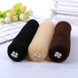 3Pcs Donut Hair Bun Maker Roll Tool Hair Ring Doughnut Hair Bun Maker DIY Hair Foam Ring Shaper Snap Hair Roll Bun Tool Magic Hair Styling Tool for Women (3 Colors)