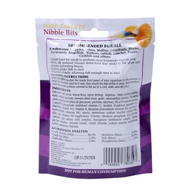 San Francisco Bay Brand Food Tablets Nibble Bits - All-Natural Fish Food for Freshwater Carnivore, Angelfish, Cichlids, Catfish, Guppies, Tetras - Guppy Fish Food - 2.1 oz (60g), Large Tablets