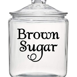 Brown Sugar Vinyl Sticker - Canister Label - Die Cut Decal - Swash - 6w x 4.75h inches - Light Brown