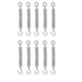 Medifier Turnbuckle Hook and Eye M8 10pcs Wire Tensioner Tightener Stainless Steel for Cable Wire Cable Tightener