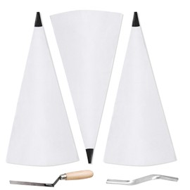 HARSKIYER 3 Pcs Tile Grout Masonry Mortar Bag with Brick Jointer and Tuck Pointers, 13 x 24 Inch Heavy Duty Tear Puncture Resistant Cement Bag, Caulking Bag for Masonry Tile Installation (Black Tip)