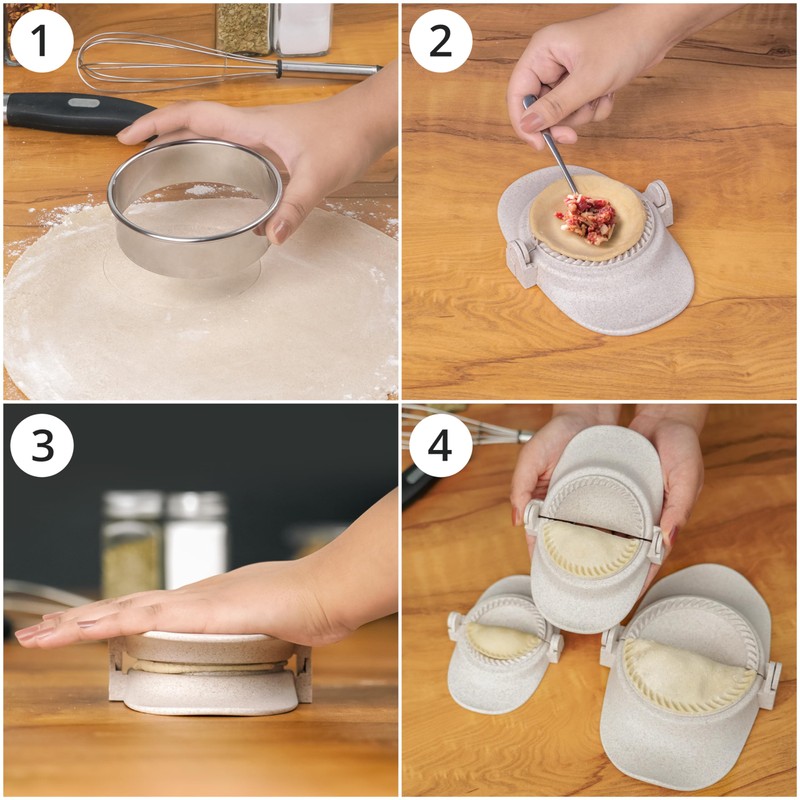Winter Shore Dumpling Maker & Empanadas Maker Set with Round