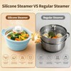 Collapsible Microwave Steamer Bowl, Silicone Microwave Cookware with Lid, Dishwasher