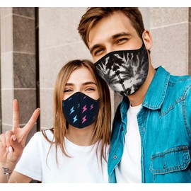 Top Trenz Reusable Face Mask Made with Stretch Cloth for Everyday Use - Indoor/Outdoor Face Cover - Blue Tie Dye - One Size Fits Most Ages 8+