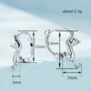 Thin Small Cute Cat Huggie Hoop Earrings 925 Sterling Silver