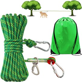 Dog Tie Out Cable for Camping, Dog Runner Lead for Yard Camping with Portable 360° Tangle Free Dog Trolley System, Suit for Dogs up to 400lbs